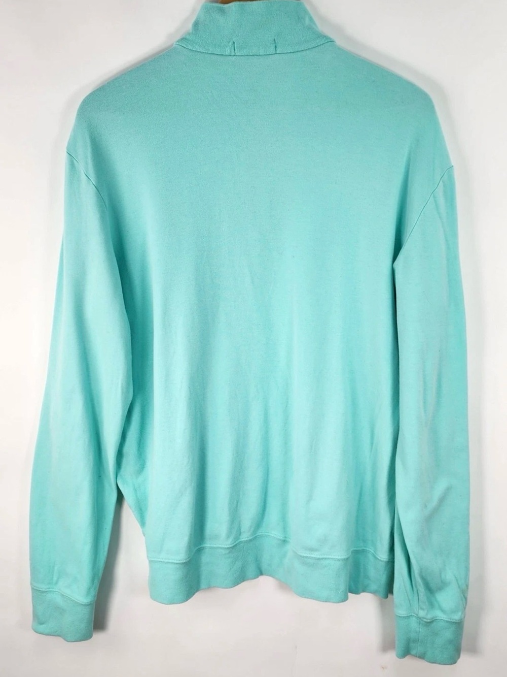 Ralph Lauren Aqua 1/4 Zip Pullover with Blue Polo Logo - Picture 3 of 9